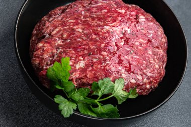 minced meat beef minced meat fresh ready to cook healthy meal food snack on the table copy space food background rustic top view