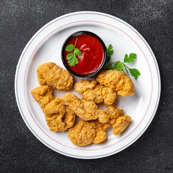 Chicken Nuggets Fast Food Deep Fried Poultry Meat Meal Food — Foto de Stock