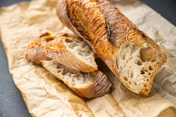 Čerstvé Bageta Bílý Dlouhý Chléb Celá Pšeničná Mouka Pšeničný Chléb — Stock fotografie