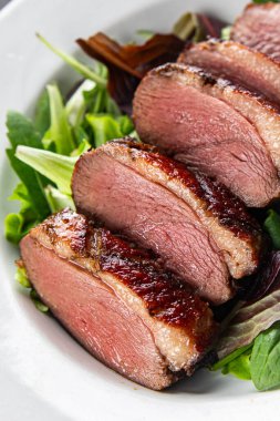 duck breast roasted second course fresh poultry meat meal food snack on the table copy space food background rustic top view