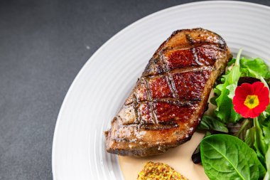 duck breast roasted second course fresh poultry meat meal food snack on the table copy space food background rustic top view