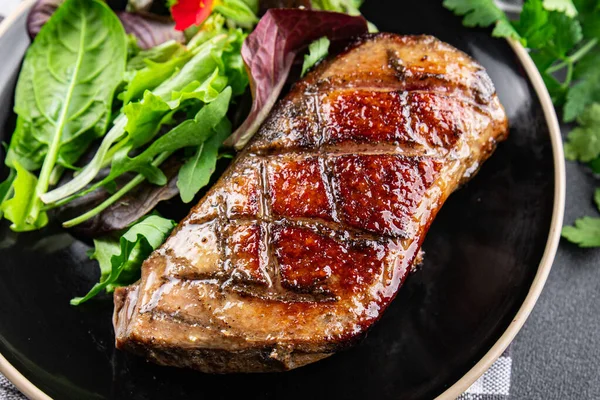 duck breast roasted second course fresh poultry meat meal food snack on the table copy space food background rustic top view