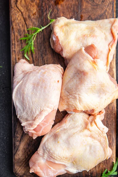 raw chicken thigh chicken legs meat meal food snack on the table copy space food background rustic top view