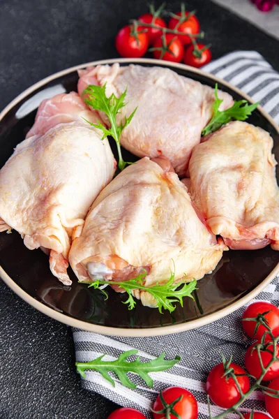 Raw Chicken Thigh Chicken Legs Meat Meal Food Snack Table — Stock Photo, Image