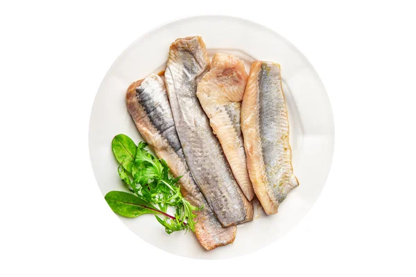 Filetto Aringa Pesce Frutti Mare Pasto Cibo Snack Sulla Tavola — Foto Stock