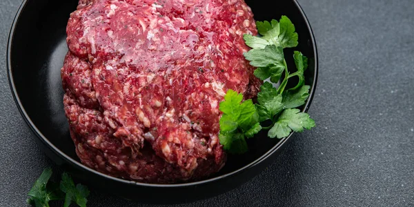 minced meat beef ground meat ready to cook healthy meal food snack on the table copy space food background rustic top view
