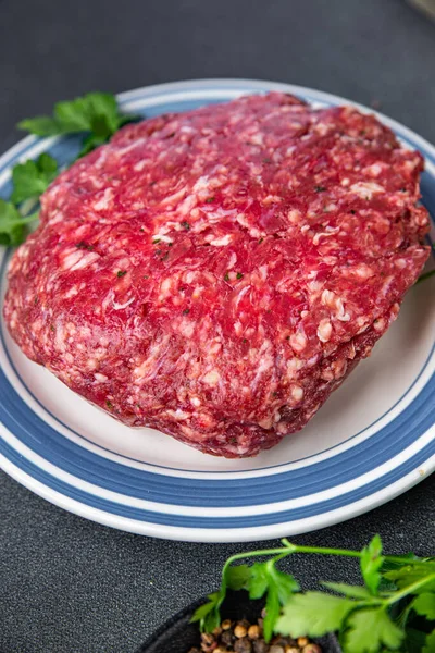 minced meat beef ground meat ready to cook healthy meal food snack on the table copy space food background rustic top view