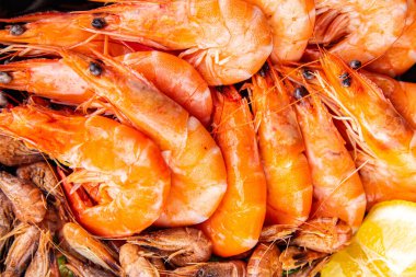 Karides karides taze deniz ürünleri tabağı yemek atıştırmalığı fotokopi masasında yer alan yiyecek arka plan kırsal manzarası 