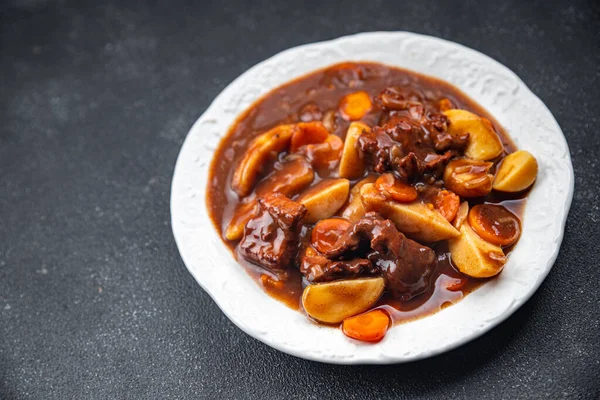 beef bourguignon stew beef dish meal food snack on the table copy space food background rustic top view
