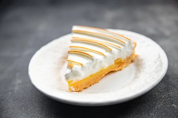 stock image sweet lemon tart meringue dessert ready to eat meal food snack on the table copy space food background rustic top view