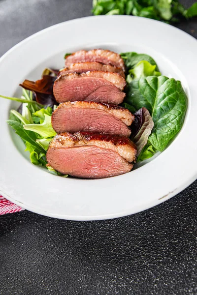 stock image roasted duck breast meat poultry meal food snack on the table copy space food background rustic top view