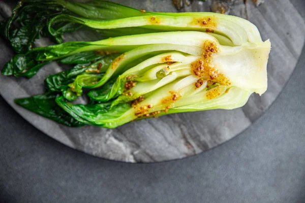 stock image Bok choy or pak choy, Chinese stalked cabbage vegetable dish healthy meal food snack on the table copy space food background rustic top view keto or paleo diet veggie vegan or vegetarian food