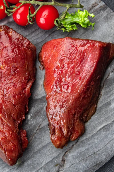 Carne Res Carne Cruda Carne Ternera Fresca Comida Snack Mesa —  Fotos de Stock