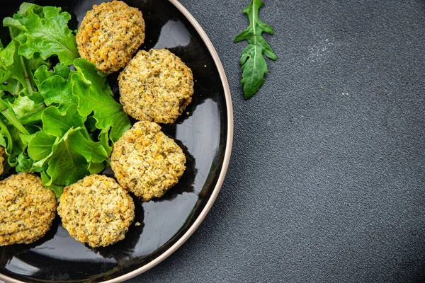 Falafel Bean Vegetable Cutlets Balls Healthy Meal Food Snack Table — Stock Photo, Image