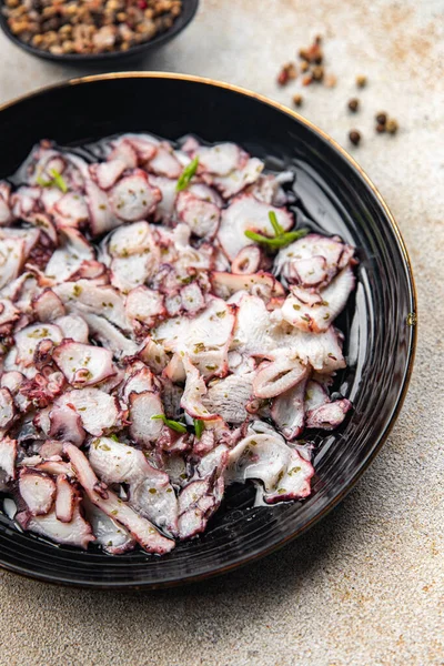 Gurita Carpaccio Salad Makanan Seafood Makanan Yang Dibumbui Cemilan Pedas — Stok Foto