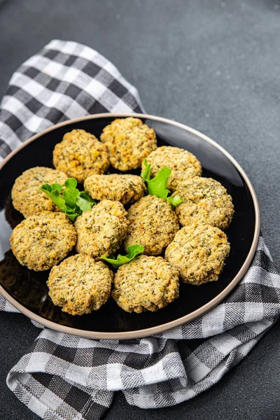 Falafel Bean Dish Healthy Meal Food Snack Table Copy Space — Stock Photo, Image
