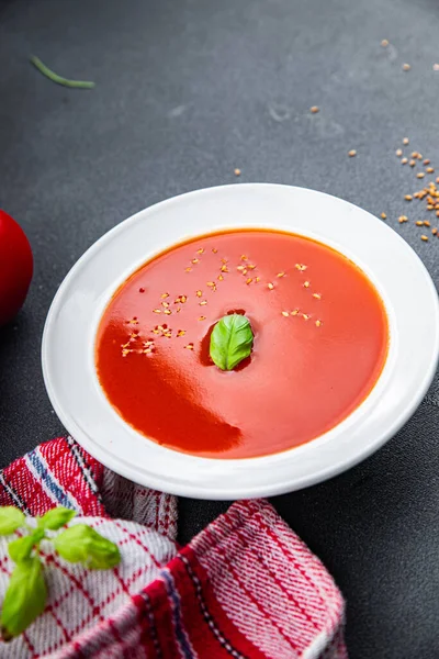 가스파초 토마토 테이블 복제물 Paleo 다이어트 — 스톡 사진