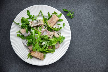 Ringa dilimleri yemek atıştırmalıkları masa üzerinde fotokopi alanı arka plan kırsal üst görünüm