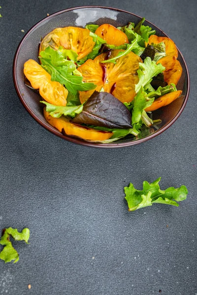 Salad Segar Daun Hijau Tomat Selada Makanan Yang Sehat Makanan — Stok Foto