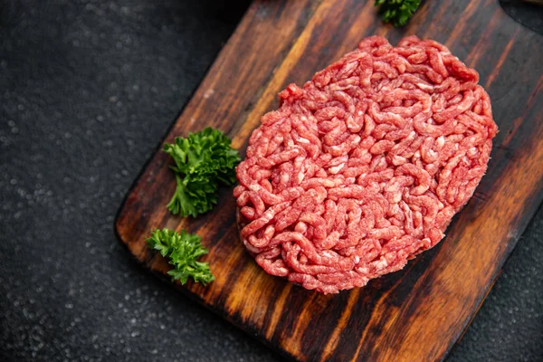 stock image raw meat cutlet fresh ground meat beef, pork, chicken meal food snack on the table copy space food background rustic top view