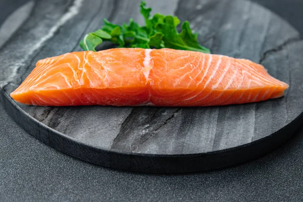 Lax Bit Fisk Färska Skaldjur Måltid Mat Mellanmål Bordet Kopia — Stockfoto
