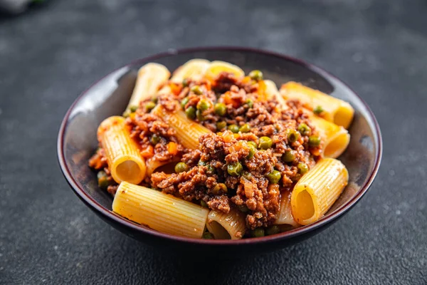 bolognese pasta meat minced and vegetable sauce meal food snack on the table copy space food background rustic top view