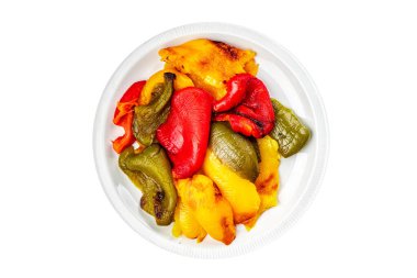 biber kavrulmuş sebze fırınlanmış dolmalık biber sağlıklı yemek atıştırmalıkları fotokopi masasında uzay yiyecekleri arka plan kırsal manzarası 