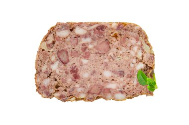 Terrine rustic meat pate porc food kıyma fırında yemek aperatifi masa üzerinde fotokopi uzay yiyecek arka plan kırsal üst görünüm 