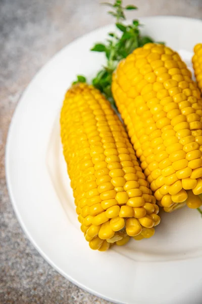 Sweetcorn Boiled Fresh Cob Corn Cooking Vegetable Corn Healthy Meal — Stock Photo, Image