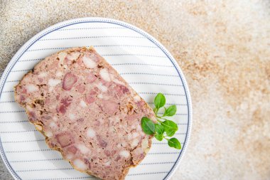 Terrine et kıyması, ezme, porsiyon, yemek, abur cubur, fotokopi, arka plan, kırsal alan manzarası. 