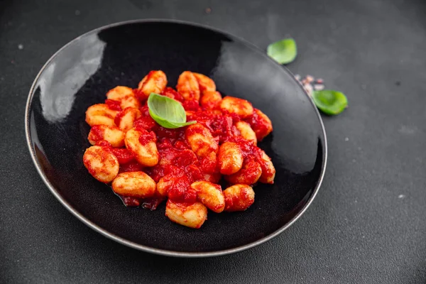 Gnocchi Hidangan Kentang Saus Tomat Tidak Ada Daging Makanan Siap — Stok Foto
