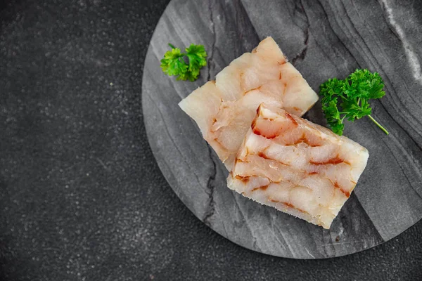 balık briketi çiğ fileto deniz mahsulü aperatif çözeltisi yemek aperatifleri fotokopi masasında uzay yiyecek arka plan kırsal üst görünüm