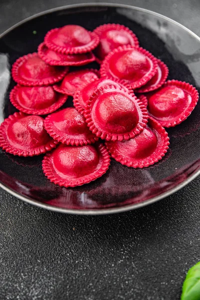 Rödbetor Rödbetor Pasta Tallriken Måltid Mat Mellanmål Bordet Kopia Utrymme — Stockfoto