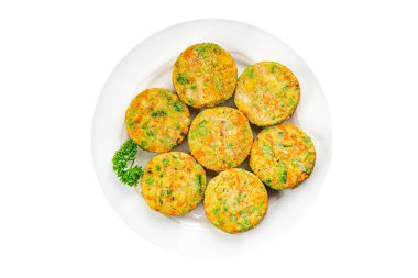 Pirzola sebzeli pirzola brokoli, havuç, patates, soğan, sebze aperatif yemek aperatifleri masa üzerinde fotokopi alanı yemek arka plan kırsal üst görünüm 