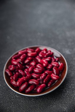 Kırmızı fasulye baklası taze iştah açıcı yemek atıştırmalığı masanın üzerinde fotokopi alanı arka plan kırsal manzarası 
