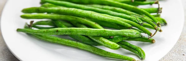 raw green beans fresh bean pod healthy eating cooking appetizer meal food snack on the table copy space food background rustic top view keto or paleo diet vegetarian vegan food