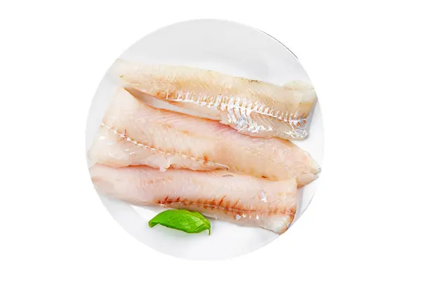 Fischfilet Blauer Wittling Frische Meeresfrüchte Essen Kochen Vorspeise Mahlzeit Essen Stockbild