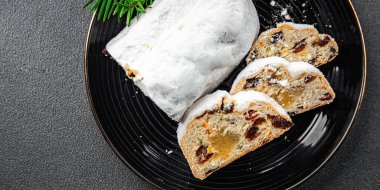 Noel çalıntısı tatlı tatlı bayram pişirmesi Noel kutlaması yemek atıştırmalığı fotokopi masasında uzay yemeği arka plan kırsal manzarası