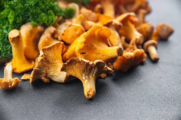 chanterelle mushroom food mushrooms snack on the table copy space food background rustic top view