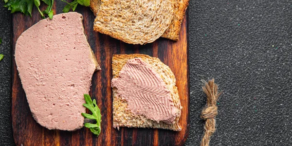 Pasztet Foie Gras Drób Wątroba Zdrowe Jedzenie Gotowanie Przystawka Posiłek — Zdjęcie stockowe