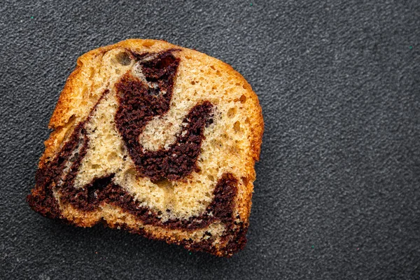 Vanilla Roll Cake Dengan Coklat Manis Hidangan Penutup Siap Untuk — Stok Foto