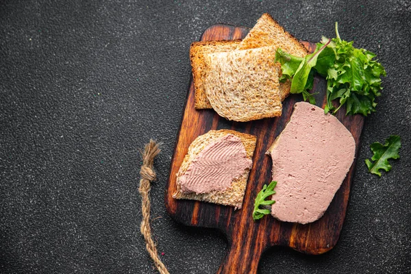 Pasztet Foie Gras Drób Wątróbka Gotowanie Przystawka Posiłek Jedzenie Przekąska — Zdjęcie stockowe