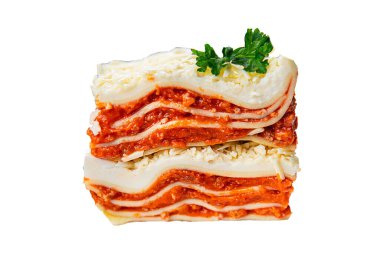 Lazanya bolonez et yemeği ikinci tabak yemek aperatif yemek atıştırmalıkları fotokopi masasında uzay yemeği arka plan kırsal üst görünüm