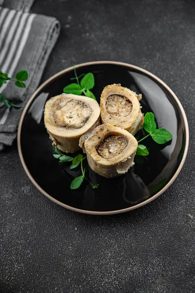 beef bones bone marrow food second course delicious fresh delicious healthy eating cooking appetizer meal food snack on the table copy space food background rustic top view