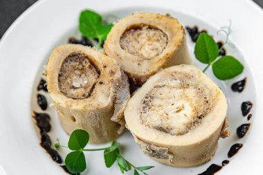 Kemik iliği kemik iliği taze sağlıklı yemek aperatif yemek aperatifler masa üzerinde fotokopi uzay gıda arka plan kırsal üst görünüm