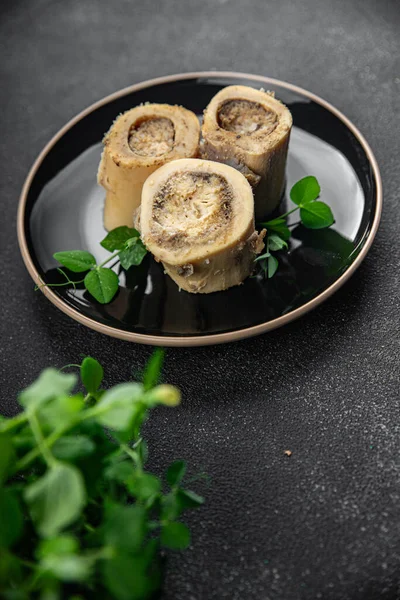 beef bones bone marrow food fresh healthy eating cooking appetizer meal food snack on the table copy space food background rustic top view