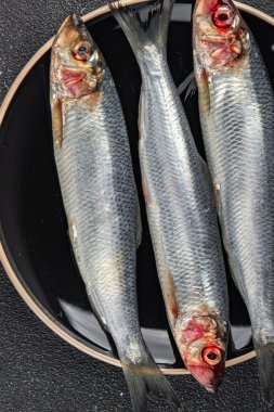 Ringa balığı çiğ deniz ürünleri taze yemek, yemek aperatifleri, fotokopi, arka plan, kırsal kesim, vejetaryen diyeti.