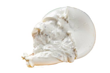 Burrata peynirli bufalo burrata aperatifler masada yemek atıştırmalıkları fotokopi uzayı arka plan kırsal manzarası 