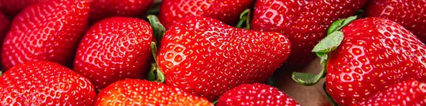 Strawberry Merah Beri Buah Matang Segar Makanan Makanan Ringan Atas Stok Gambar