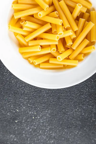 Pasta Penne Tortiglioni Madlavning Appetitvækker Måltid Mad Snack Bordet Kopiere Stock-billede